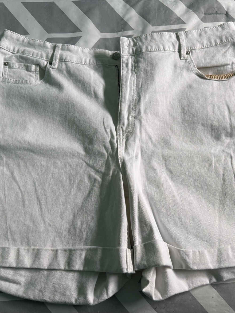 Penningtons White Rolled-Hem Denim Shorts